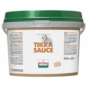 2.7 litre tub of Verstegen Classic Tikka Sauce, a sweet and sour yogurt and garlic sauce
