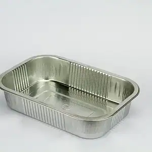 Coppice smoothwall aluminium foil tray with ribbed sides and a rolled sealing edge, 44mm deep