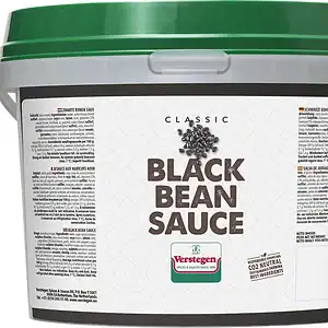 2.7 litre tub of Verstegen Classic Black Bean Sauce, on a soy sauce base