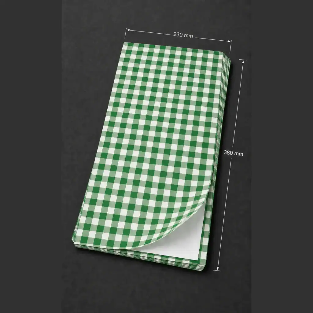 Green Gingham Duplex Paper 250 x 380mm (10kg)
