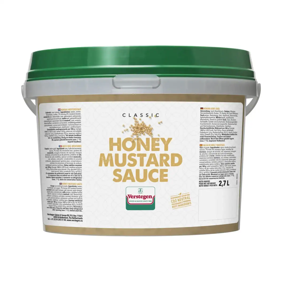 2.7 litre tub of Verstegen Classic Honey Mustard Sauce