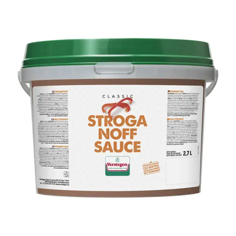 2.7 litre tub of Verstegen Classic Stroganoff Sauce